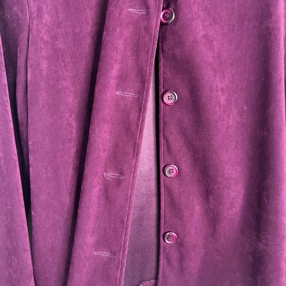 RL Richard Purple Velvety Velour‎ Long Sleeve Button Front Jacket Shirt Large